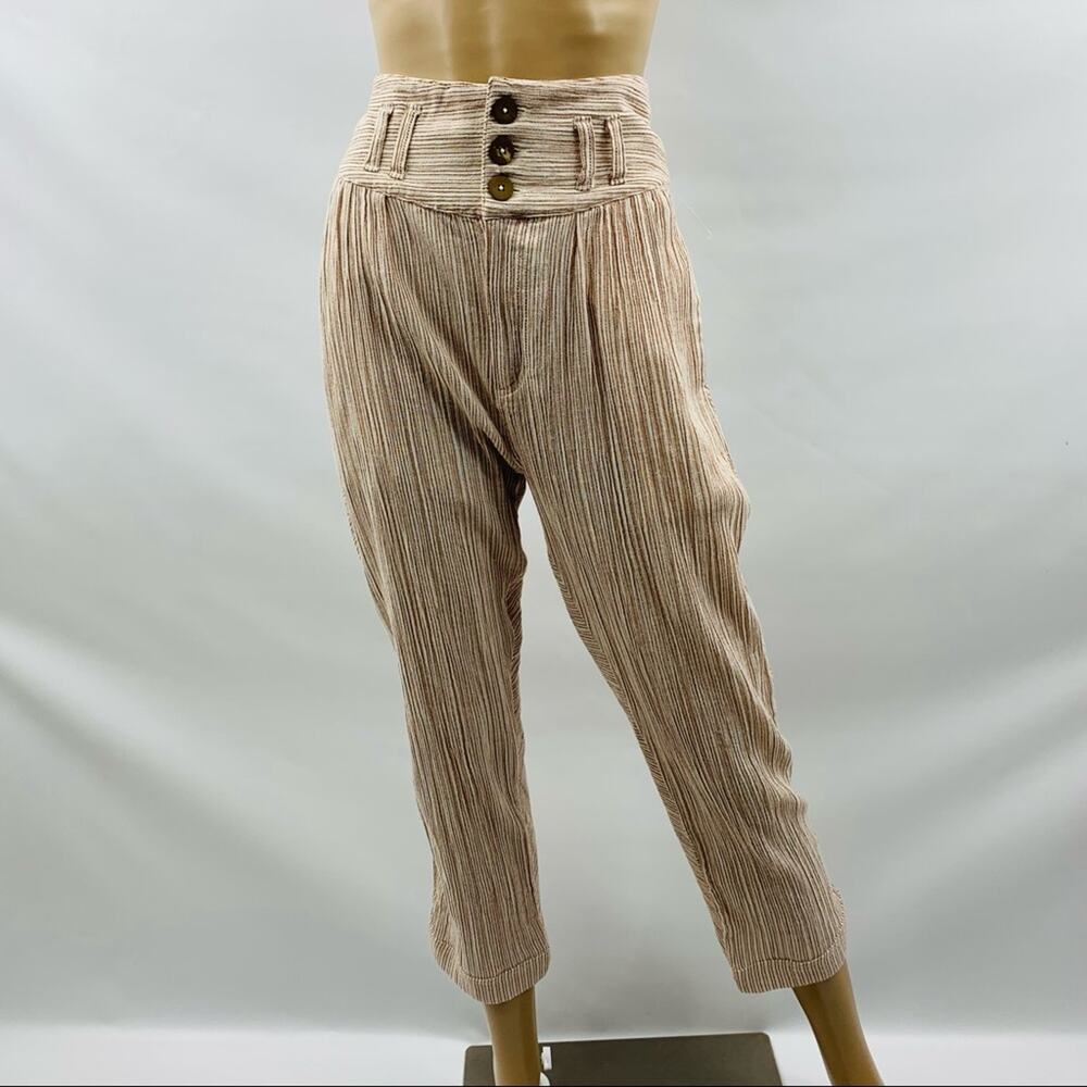 Free People High Waisted Striped Cotton Crop - Picture 4 of 10
